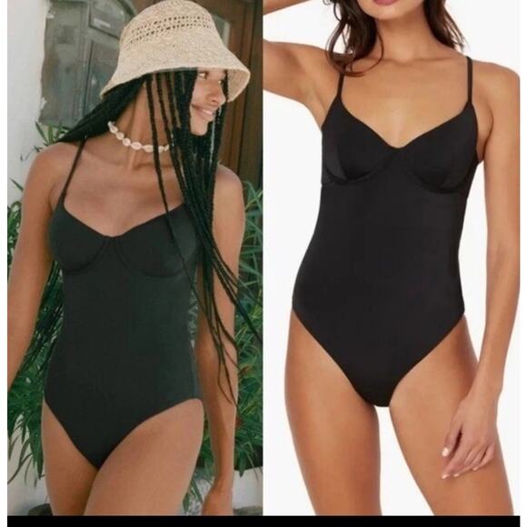 Andie | Bermuda Black One Piece Swimsuit Underwire Size Small NEW - Picture 1 of 15